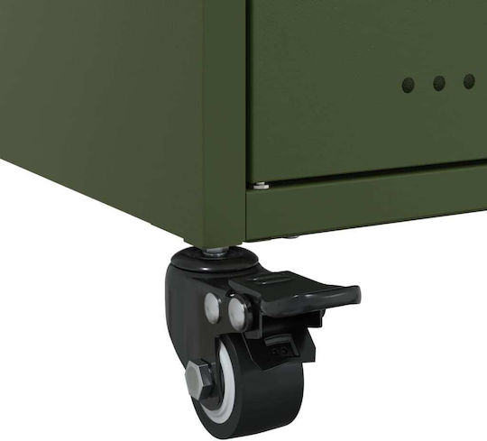 Metal TV Stand with Wheels Olive Green M100.5xD39xH43.5cm