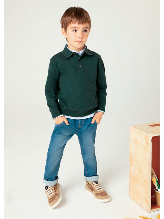 Mayoral Kids Polo Long Sleeve Green