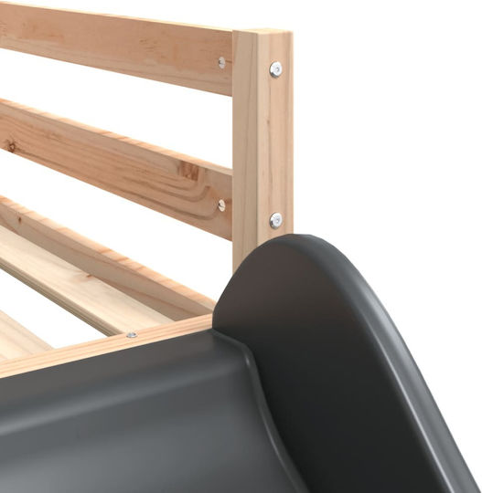 Kids Bed Loft Bed Single Blue for Mattress 80x200cm