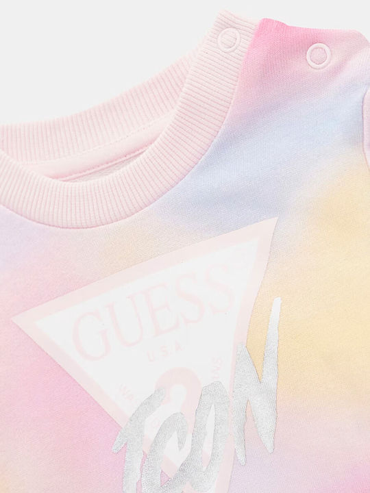 Guess Hanorac pentru copii Multicolor Pink Icon