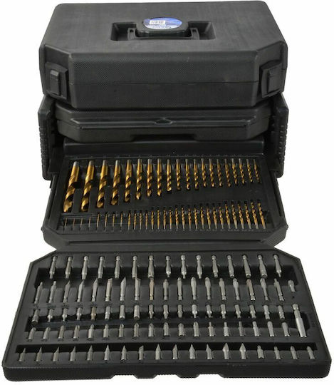 Set 300 Geko G38114 Accessories Bits Tubular Wrenches Punches Plugs Drills Wood Metal Concrete Drills