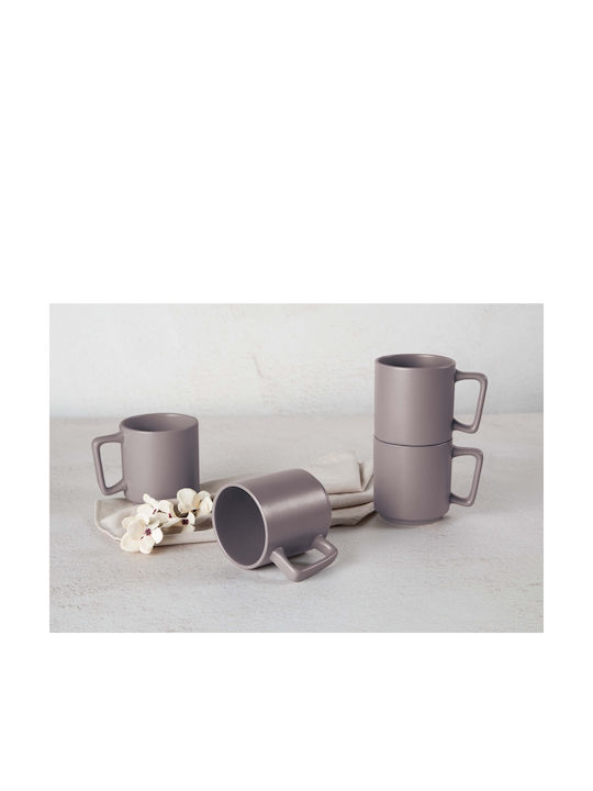 Berlinger Haus Set Căni Maro De ceramică Gri 300ml 4buc