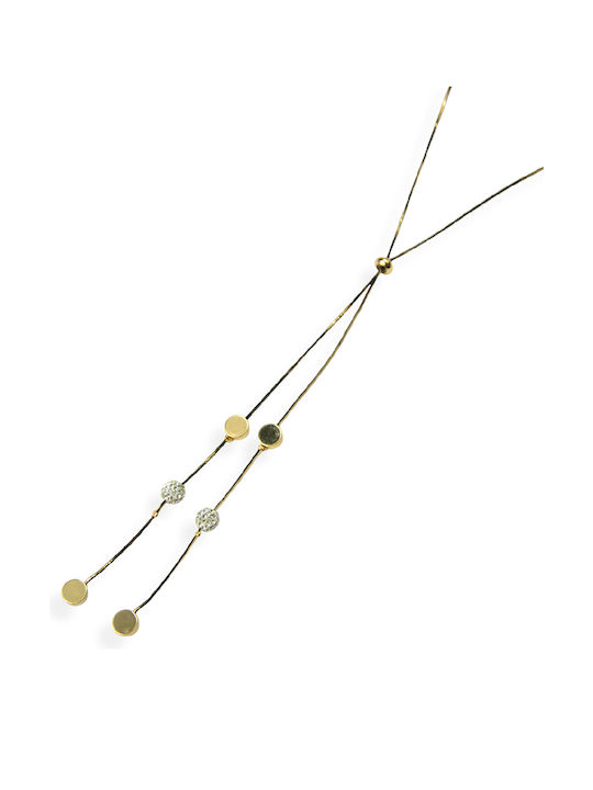 Necklace Long Beads Discoball Gold Gold