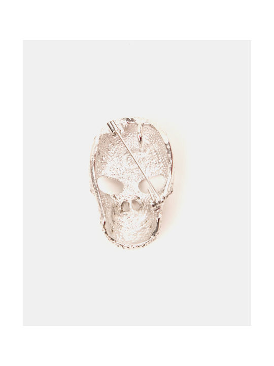 Skull Shape Strass Silver Silver Pin