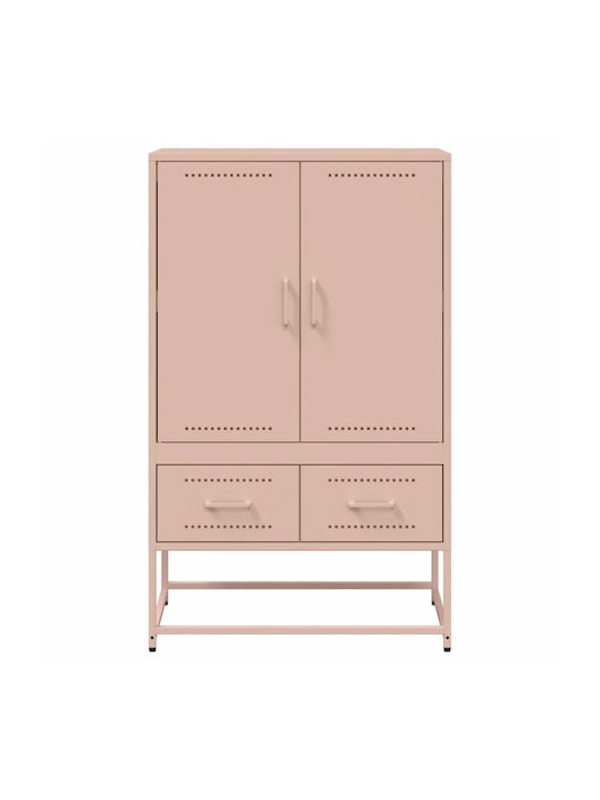 Two Door Wardrobe with 2 Drawers Pink 68x39x111.5cm