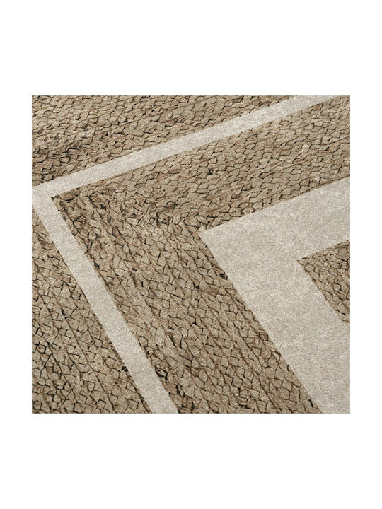 Beauty Home 9131 Rug Round Summer from Jute Beige, White