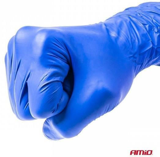 AMiO Arbeitshandschuhe Einweg Blau Nitril 100Stück
