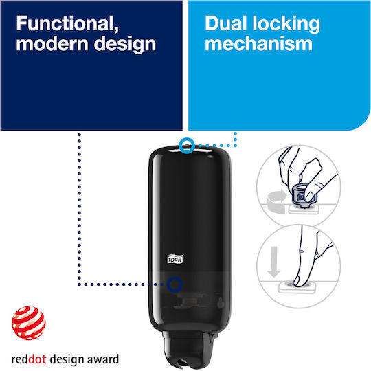 Black Soap Dispenser Device 11.2x11.4x29.1cm Tork 1lt 16892_101