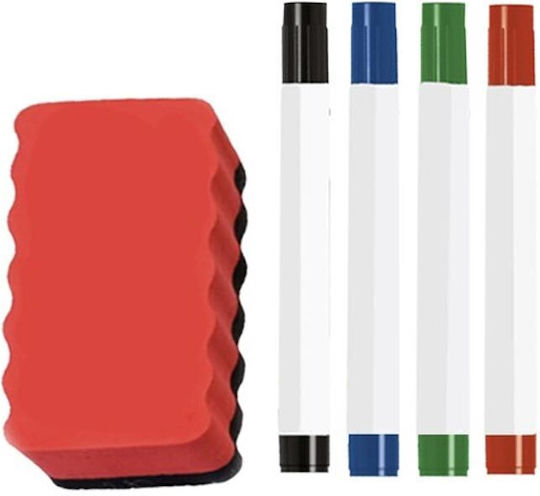 White Magnetic Board 4 Markers 10 Magnets Magnetic Eraser 40x60 Cm Aria Trade