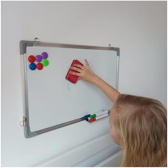 White Magnetic Board 4 Markers 10 Magnets Magnetic Eraser 40x60 Cm Aria Trade