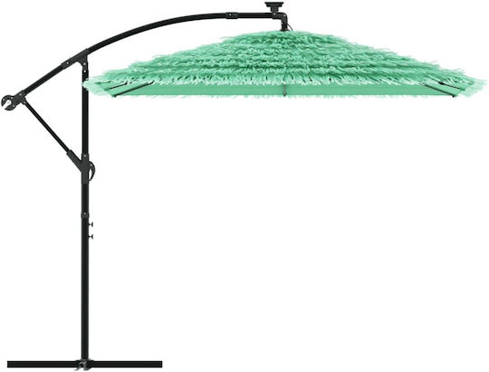 Hängender Quadratischer Holz-Garten- und Terrassen-Sonnenschirm Grün 2,46x2,46xHöhe 2,3 m