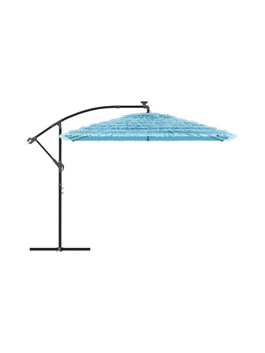 Quadratischer Metall-Garten- und Terrassen-Sonnenschirm Blau 2,9x2,9xHöhe 2,38 m