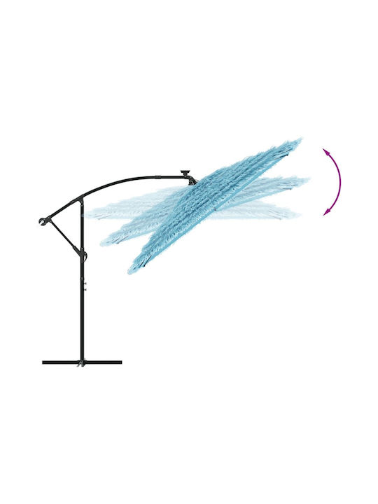 Umbrelă Suspendată Pătrată Metalică Albastră 2.69x2.69xÎnălțime2.35m