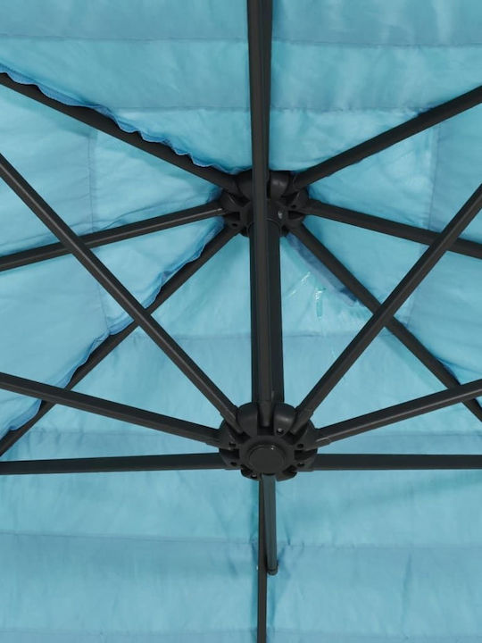 Umbrelă Suspendată Pătrată Metalică Albastră 2.69x2.69xÎnălțime2.35m