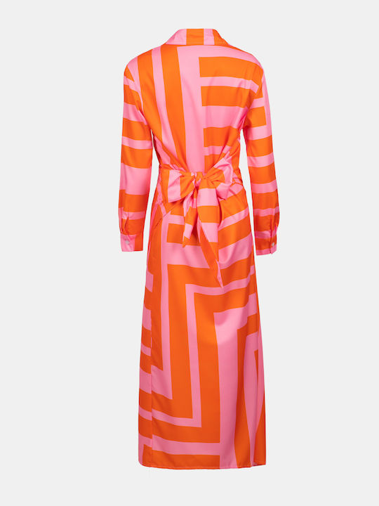 Women's Midi Dress with Orange Opening