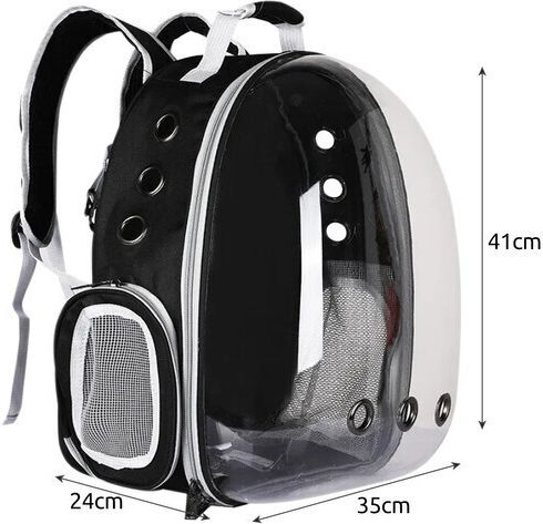 Purlov Backpack for Carrying Dog / Cat up to 10kg Black L41xW35xH24cm