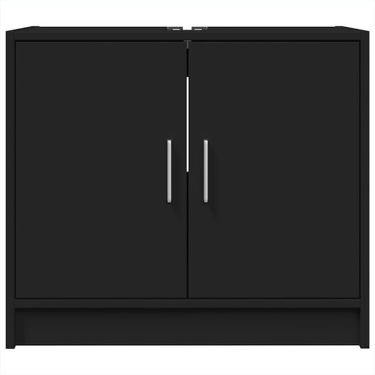 vidaXL Blat cu Lavoar L63xW29xH55cm Negru