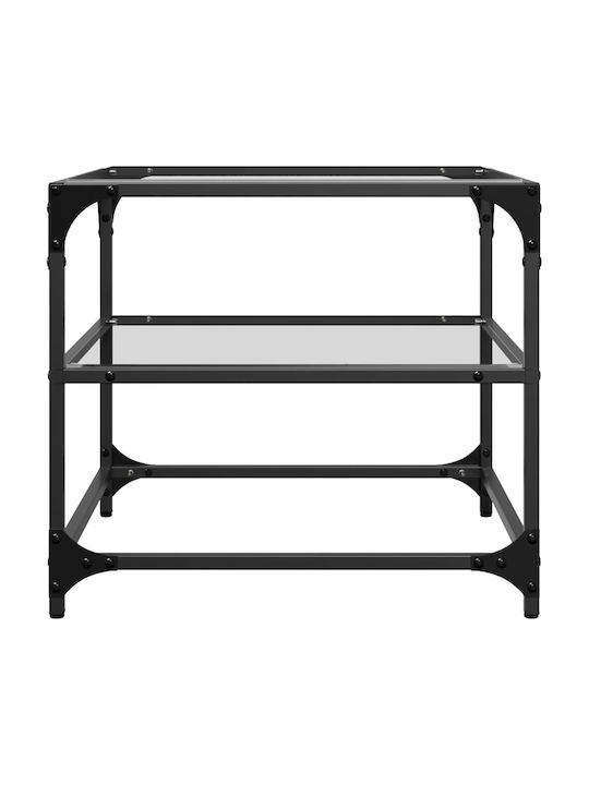 Square Glass Side Table Transparent 50x50x45 cm