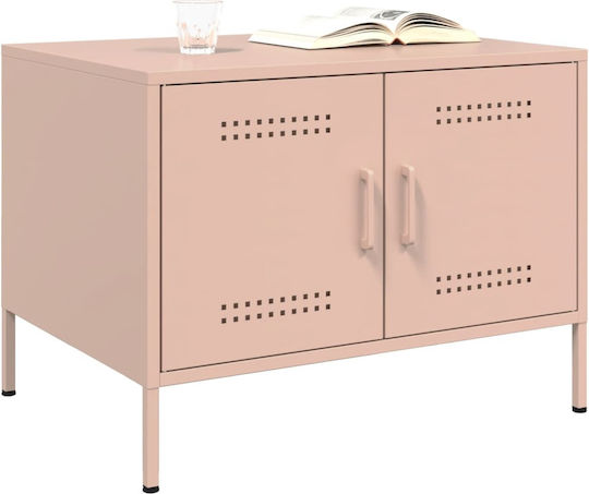 vidaXL Beistelltisch Rechteckig Metall Rosa M68xP50xH50.5cm