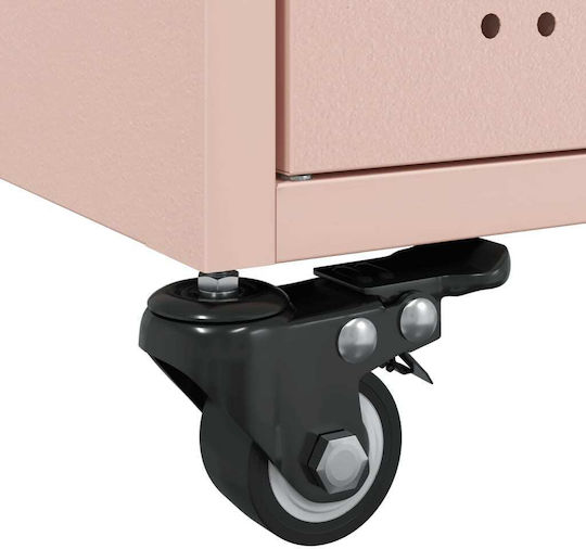 vidaXL Rechteckiger Beistelltisch Aus Metall Rosa M68xL50xH43,5cm
