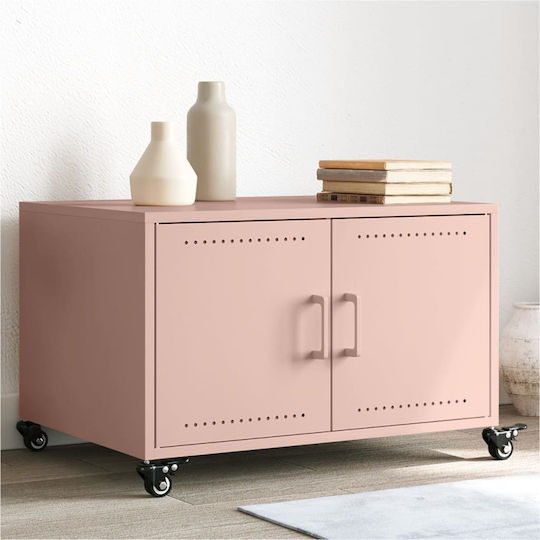 vidaXL Rechteckiger Beistelltisch Aus Metall Rosa M68xL50xH43,5cm