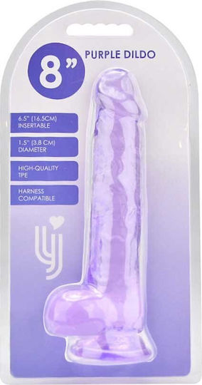 Loving Joy Ρεαλιστικό Dildo με Όρχεις Μωβ 20cm