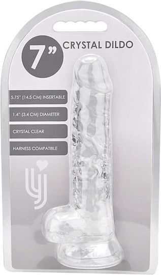 Loving Joy Realistisches Dildo mit Hoden Transparent 18cm