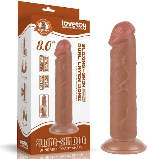 Lovetoy Ρεαλιστικό Dildo με Βεντούζα Καφέ 20cm