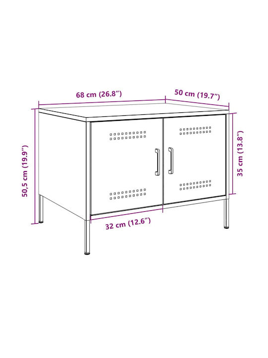Rectangular Metal Green Side Table M68xL50xH50.5cm