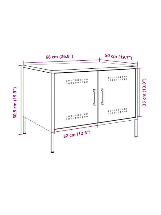 Rectangular Side Metal Coffee Table Mustard W68xL50xH50.5cm