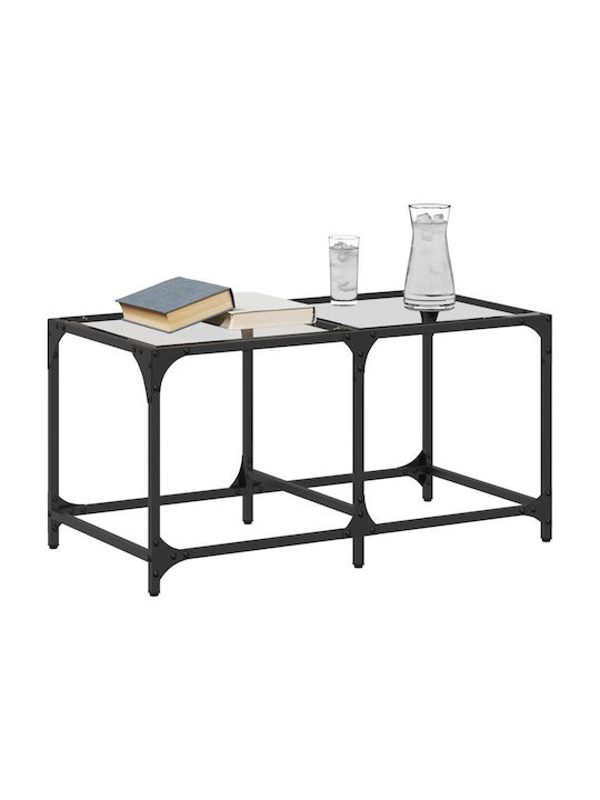 Rectangular Central Glass Transparent Coffee Table W78.5xD40xH40cm