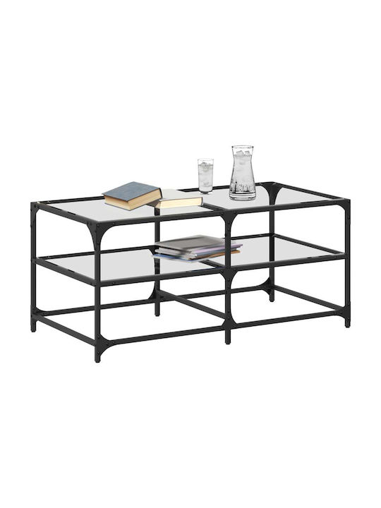 Rectangular Central Glass Transparent Coffee Table M98.5xW50xH45cm