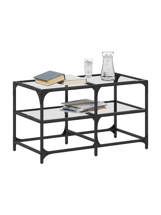 Square Central Glass Coffee Table Transparent M78.5xW40xH45cm