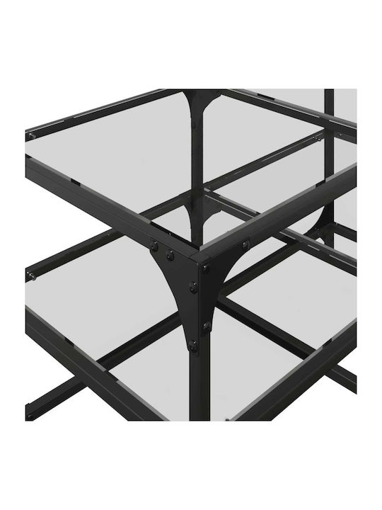 Square Central Glass Coffee Table Transparent M78.5xW40xH45cm