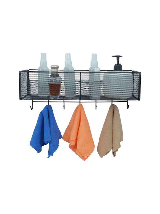 Uncle George Wall Mounted Bathroom Shelf Metallic 40x14x15cm Black