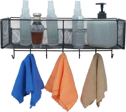 Uncle George An der Wand montiert Badezimmerregal Metallisch 40x14x15cm Schwarz