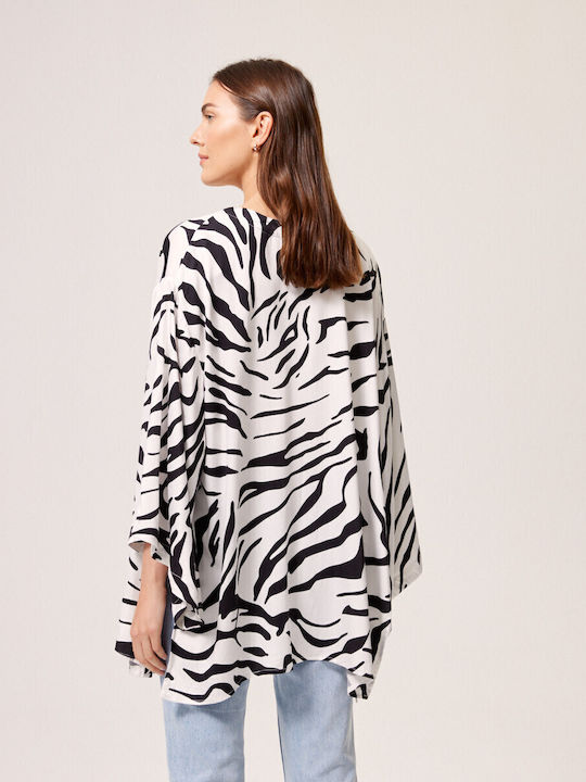 Diverse Women's Kimono Beachwear Black-white