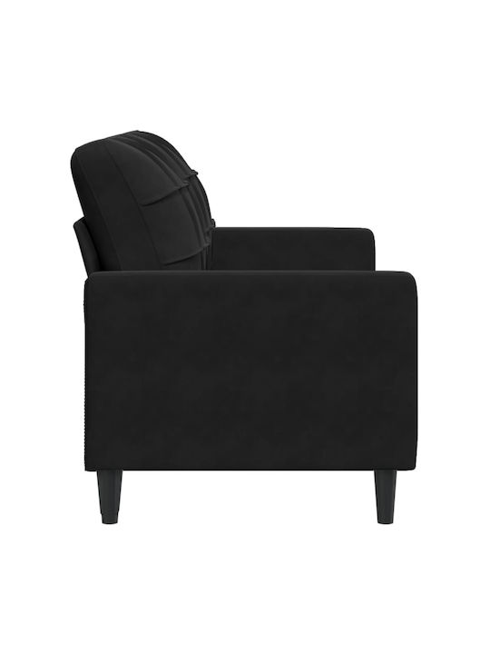 Διθέσιος Καναπές Βελούδινος Μαύρος 157x77x80εκ.