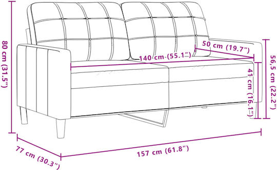 Canapea Cu Două Locuri Catifea Gri Deschis 157x77x80cm