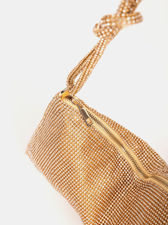 Women's Shoulder Bag with Gold Sequins