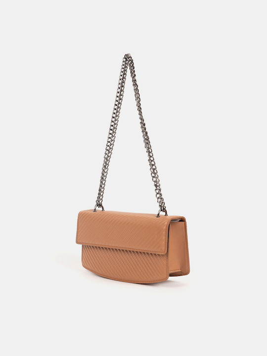 Braune Schultertasche mit Kette