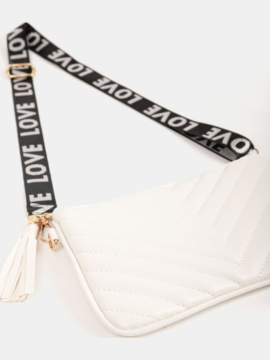 Weiße gesteppte Tasche