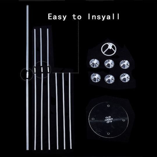 Plastic Balloon Holder Set Zola 4 Pieces Transparent 70 Cm