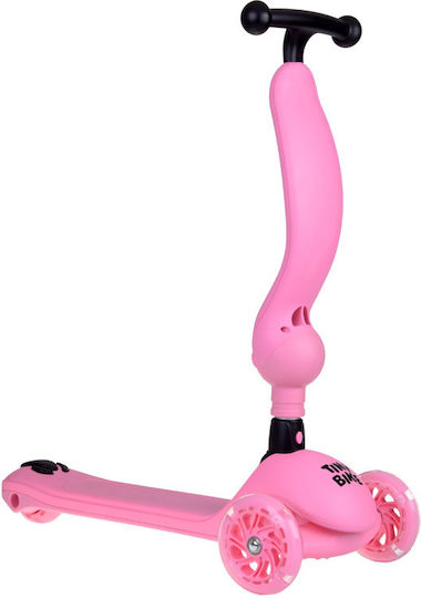 Jokomisiada Trotinetă pentru Copii Pliabil Tiny Bike 2-in-1 3 roți cu scaun Roz