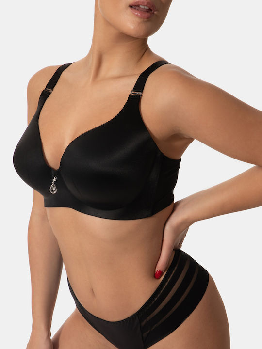 Sutien Push Up Decolteu Adânc Cupă B Negru Negru