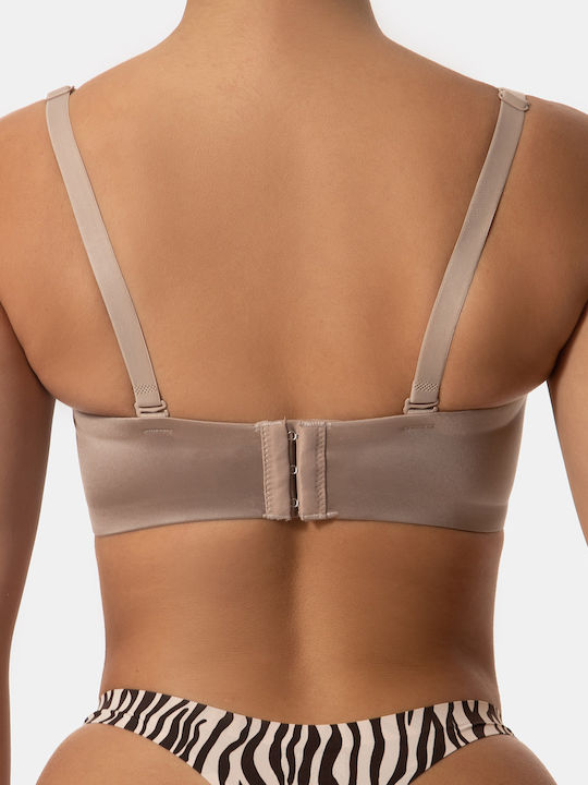 Push-Up-BH Tiefer Ausschnitt Cup D Beige Beige