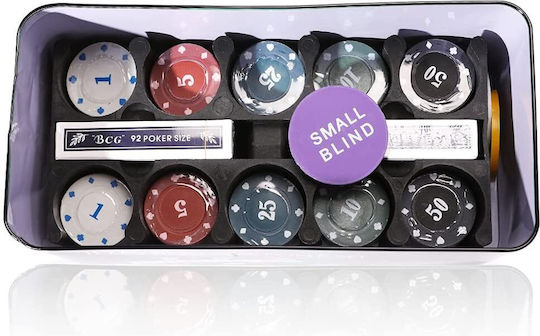 Set 200 Poker Chips 11.5gr in Metallic Box