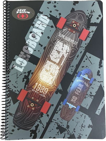 No Fear Spiral Notebook Ruled B5 70 Sheets 2 Subjects 1pcs (Μiscellaneous Designs/Colors)