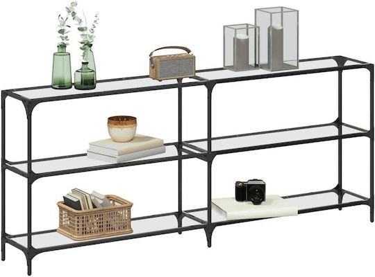 Console Table Metal with Glass Surface Transparent L194.5xW30xH81cm
