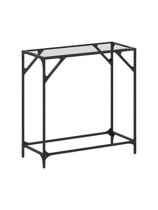 Consolă Metalică cu Suprafață din Sticlă Transparent L80xL35xH81buc